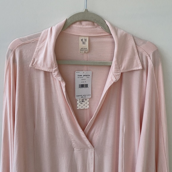 Free People Can’t Fool Me Peach Soft Blouse - Picture 4 of 7